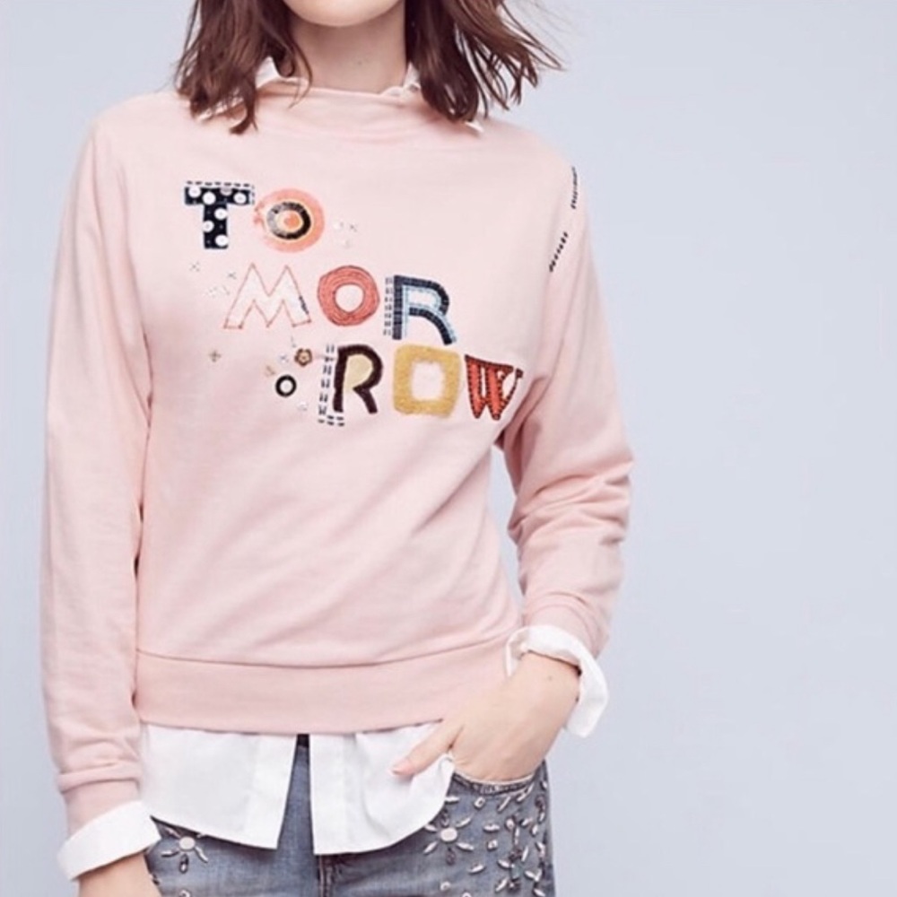 Anthropologie Postage Stamp brand lightweight sweatshirt like NEW